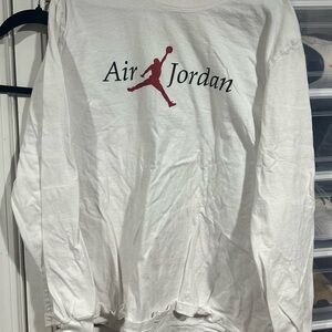 Jordan White Tee with Red Logo
